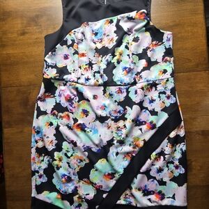 Spense Black Floral Print Sheath Dress